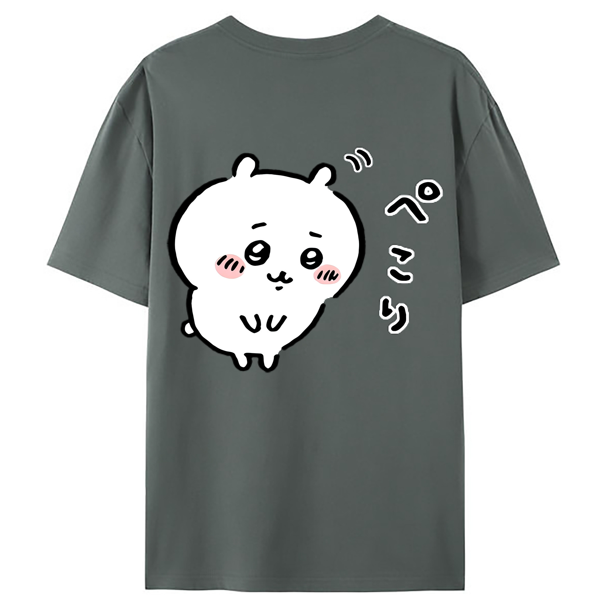 （画像用） ちいかわ ちいかわ Chii-kawa chiikawa 綿100％ メンズ半袖Tシャツ（バックプリント） 通気性